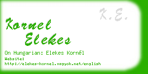 kornel elekes business card